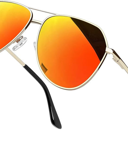 Joopin Polarized Metal Aviation Sunglasses Men, Classic Military Sun Glasses Women, Rectangle Shades UV400 Protection Costume