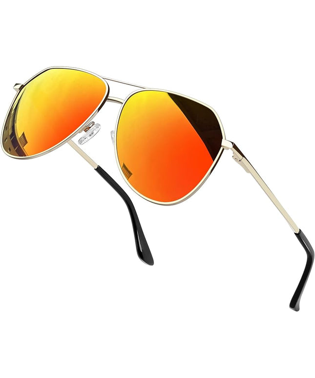 Joopin Polarized Metal Aviation Sunglasses Men, Classic Military Sun Glasses Women, Rectangle Shades UV400 Protection Costume
