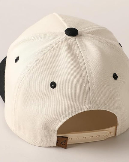 MIRMARU Two-Tone Vintage Canvas Trucker Hats for Men & Women, Adjustable Size Baseball Caps with Trendy Embroidered Design
