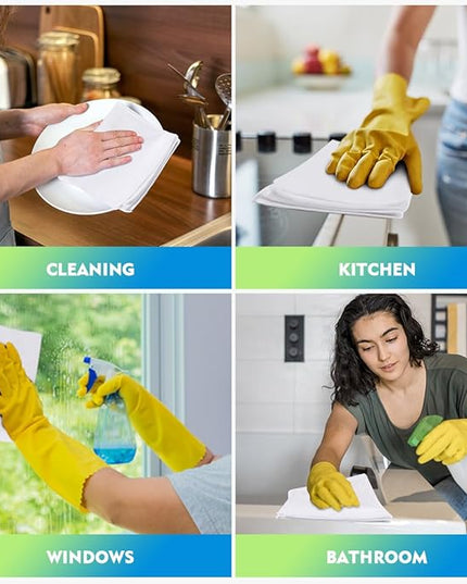 HOMEXCEL White Microfiber Cleaning Cloth 20 Pack 11.5 x 11.5 inch Microfiber Towels for Cars Ultra Absorbent Car Washing Cloth Lint Free Streak Free Cleaning Rags for Car, Kitchen Window