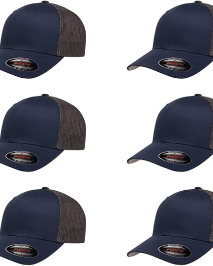 Flexfit 6511 Fitted Mid-Profile Stretchable Mesh Panels Trucker Cap | Bulk Pack Available