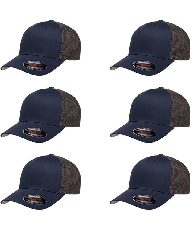 Flexfit 6511 Fitted Mid-Profile Stretchable Mesh Panels Trucker Cap | Bulk Pack Available
