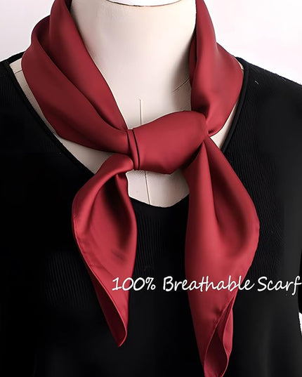 100% Mulberry Silk Scarf for Women Hair Lightweight Square Neckerchief Wrap For Head Scarves 21"