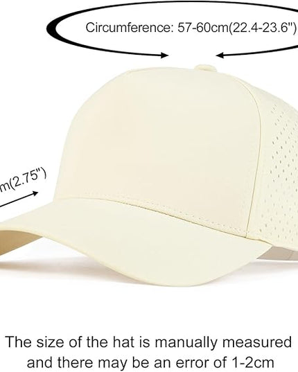 BOTVELA Men Adjustable Snapback Baseball Cap Vented Performance Laser Cut Mesh Hat