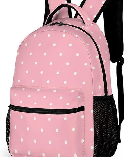 Fashion Pink Dot Backpack Lightweight Large Capacity Laptop Daybag for Travel Work