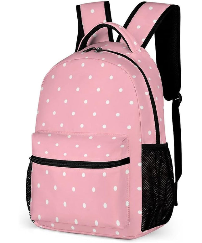 Fashion Pink Dot Backpack Lightweight Large Capacity Laptop Daybag for Travel Work