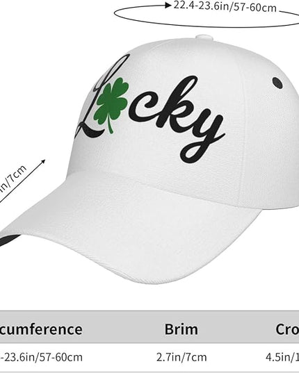 St. Patrick's Day Baseball Cap, Irish Green Clover Trucker Hat for Men Women, Fashion Adjustable Sun Visor Dad Hat