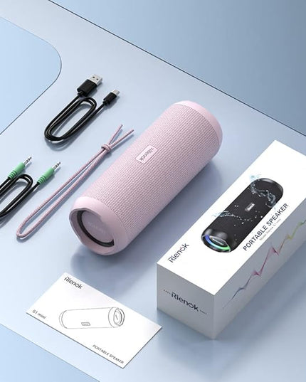 RIENOK Portable Bluetooth Speaker 30W Dual Pairing True Wireless Stereo HD Sound IPX7 Waterproof Outdoor Sport Shower Wireless Speaker Bluetooth 5.3 for Home Party