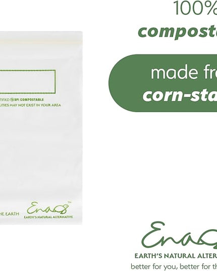 100% Compostable Food Storage Bags [Gallon 50 Count] Eco-Friendly Freezer Bags, Resealable-Bags, Heavy-Duty, Reusable, Off-White by Earth's Natural Alternative (Pack of 8)