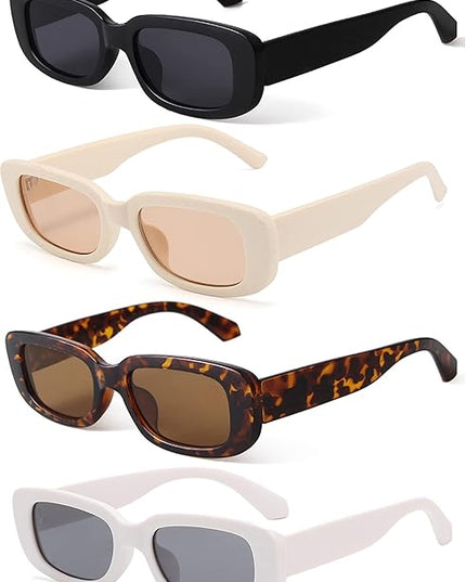 KUGUAOK Retro Rectangle Sunglasses Women and Men Vintage Small Square Sun Glasses UV Protection Glasse