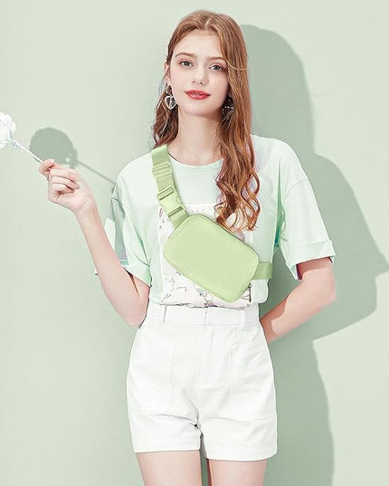 Belt Bag for Women Fanny Pack Crossbody Bags for Women Fashion Waist Packs with Adjustable Strap Gifts for Her Teen Girls (Light Green)