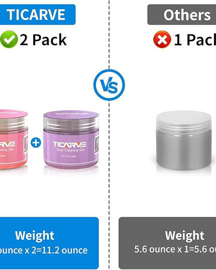 TICARVE 2 Pack Cleaning Gel Car Cleaning Putty Car Slime for Cleaning Car Detailing Gel Car Interior Cleaner Car Accessories Keyboard Cleaner Rose Purple (320g/11.2oz)