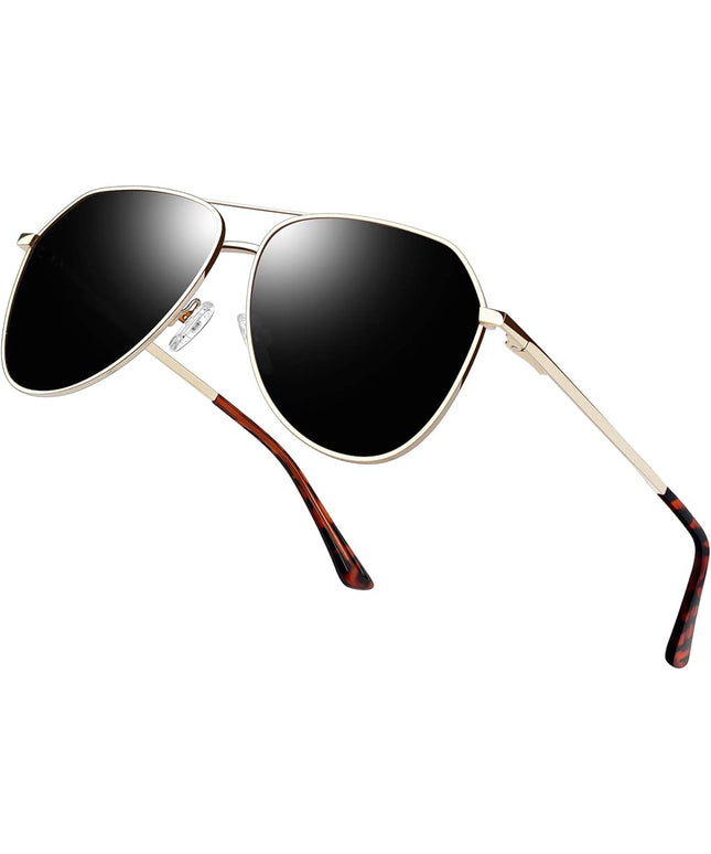 Joopin Polarized Metal Aviation Sunglasses Men, Classic Military Sun Glasses Women, Rectangle Shades UV400 Protection Costume