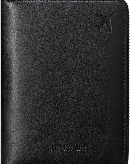 Passport Holder for Travel Women and Men RFID Passport Holder with Card Slots Holder Passport Case Passport cover Passport Wallet Travel Essentials and Accessories (Short Zipper, SZ-Black)
