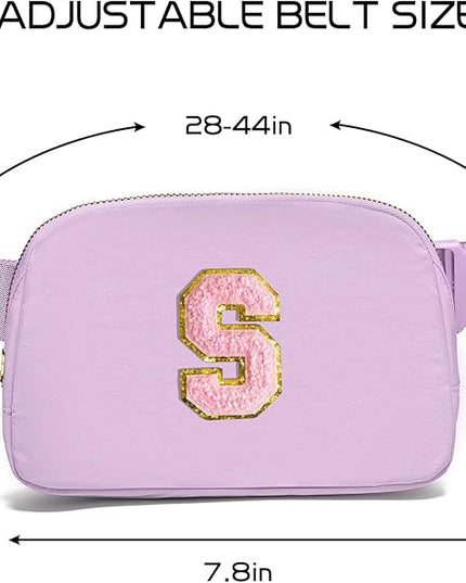 Gitus Initial Belt Bag Fanny Pack Crossbody Bag for Girls Birthday Gifts Age 8-10 Teen Girl Gifts Trend Stuff Personalized Letter Gifts for Daughter Sister (Lavender-S)