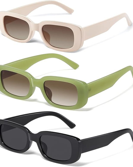 JASPIN Rectangle Sunglasses for Women Men Trendy Y2k Retro 90s Sun Glasses UV Protection Cool Square Frame