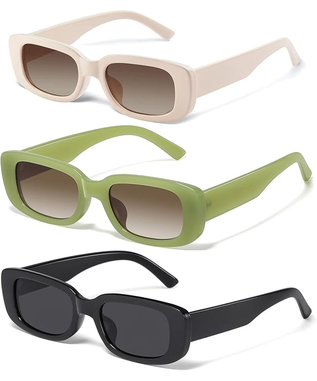 JASPIN Rectangle Sunglasses for Women Men Trendy Y2k Retro 90s Sun Glasses UV Protection Cool Square Frame