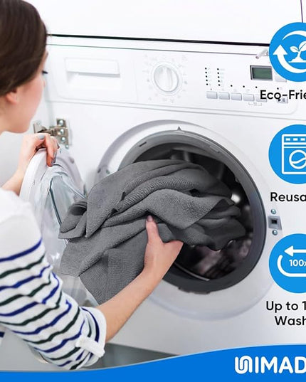 Microfiber Cleaning Cloth, 20 Pack Reusable Microfiber Towels for Cars Lint Free Cleaning Shop Towel Rags for Home Kitchen Automotive Bar Mechanic Restaurant Garage, 11.5"x 11.5", Grey