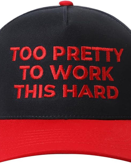 MIRMARU Two-Tone Vintage Canvas Trucker Hats for Men & Women, Adjustable Size Baseball Caps with Trendy Embroidered Design