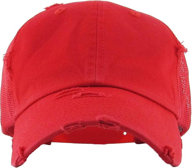 KBETHOS Vintage Washed Distressed Cotton Dad Hat Baseball Cap Adjustable Polo Trucker Unisex Style Headwear