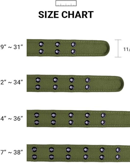 Boxed Gifts Parquet Casual Canvas Belt - Double Hole, Double Grommets for Men & Women