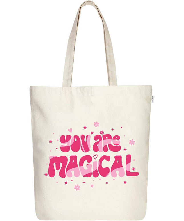Ecoright Tote Bag for Women with Zipper, Small Tote Bag, Canvas Bag, Reusable Cotton Bag for Beach, Grocery, School & Work