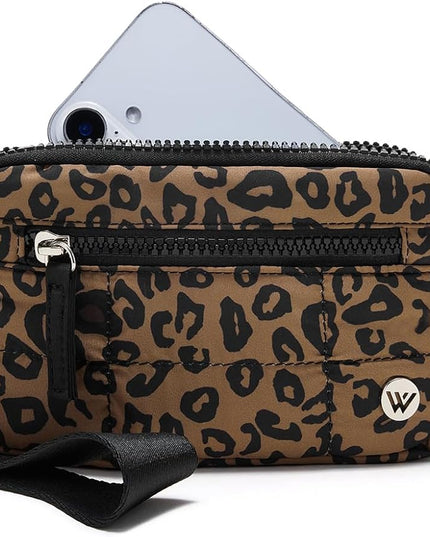 WESTBRONCO Wristlet Wallets for Women Nylon Quilted RFID Wallet with 3 Zipper Purse for Travel