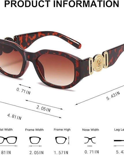 BUTABY Rectangle Sunglasses for Women Retro Driving Glasses 90’s Vintage Fashion Irregular Frame UV400 Protection