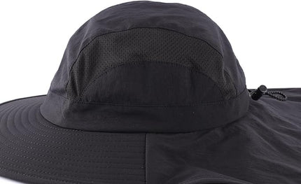Home Prefer UPF 50+ Sun Hats for Men Women Wide Brim Fishing Hat with Neck Flap UV Protection Sunblock Safari Bucket Hat