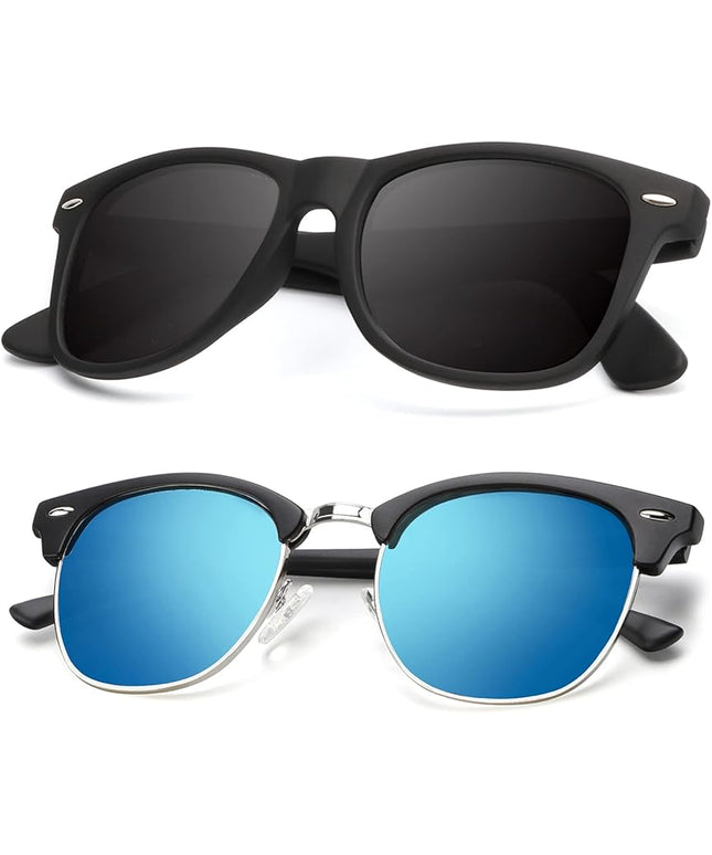 KALIYADI Polarized Sunglasses for Men and Women Semi-Rimless Frame Driving Sun glasses UV Blocking