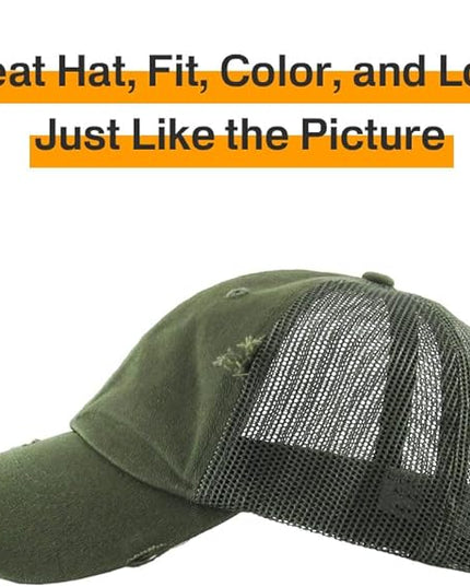 KBETHOS Vintage Washed Distressed Cotton Dad Hat Baseball Cap Adjustable Polo Trucker Unisex Style Headwear