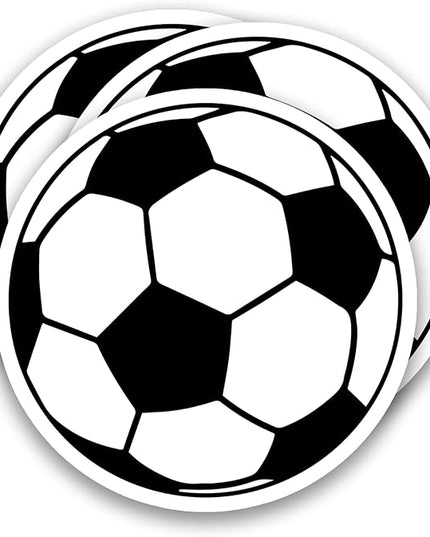 (3Pcs) Soccer Stickers Waterproof Vinyl Soccer Ball Decals for Water Bottle, Tumbler, Laptop, Phone Case, Scrapbooking, Team Players, Coach, 3" x 3"