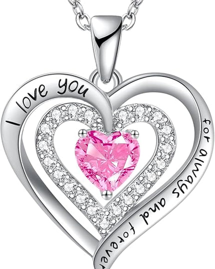 REDBEE Necklaces for Women Birthstone Heart Necklace Jewelry for Wife Girlfriend Woman Necklace