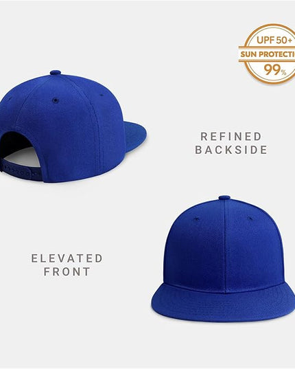 CHOK.LIDS Flat Bill Visor Classic Snapback Hat Blank Adjustable Brim High Top End Trendy Color Style Plain Tone Baseball Cap