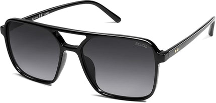 SOJOS Trendy Vintage Aviator Square Sunglasses For Womens Mens Retro 70s UV400 Women Sun Glasses SJ2327