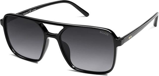 SOJOS Trendy Vintage Aviator Square Sunglasses For Womens Mens Retro 70s UV400 Women Sun Glasses SJ2327