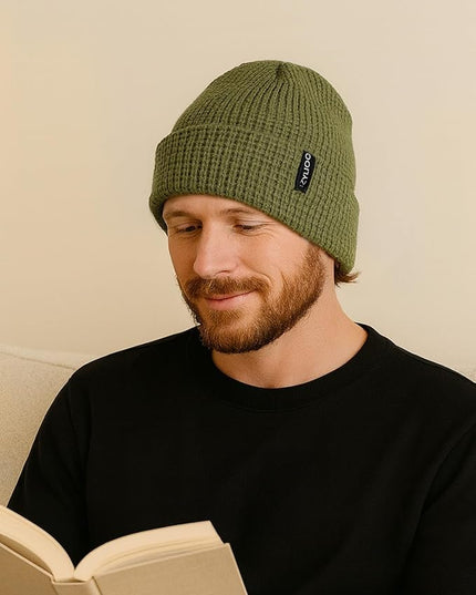 Zylioo XXL Oversize Waffle Knit Beanie,Large Winter Warm Hats for Men Women, Durable Premium Toboggan Hat for Big Heads