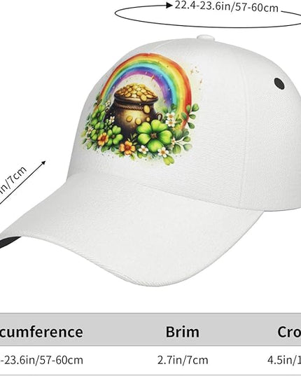 St. Patrick's Day Baseball Cap, Irish Green Clover Trucker Hat for Men Women, Fashion Adjustable Sun Visor Dad Hat