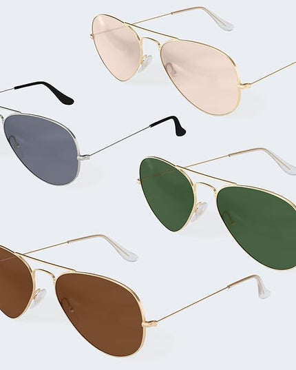 livho Sunglasses for Men Women Aviator Polarized Metal Mirror UV 400 Lens Protection