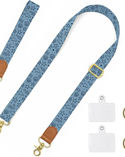 Phone Lanyard Crossbody Wrist Strap, Adjustable Ocean Minimalist Neck & Wrist Lanyard for Phones, Car Keys, Wallet and ID Badge