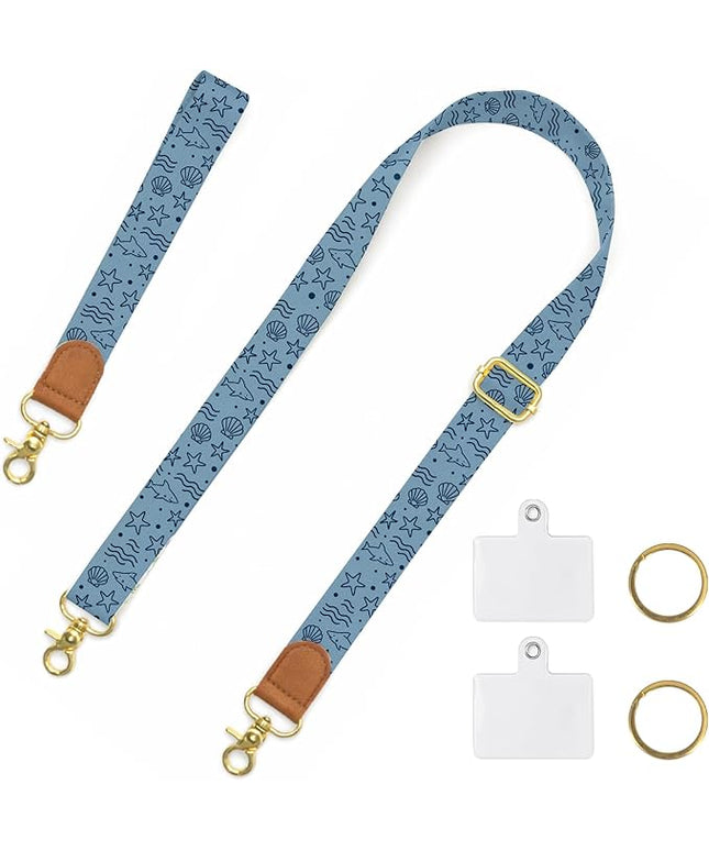Phone Lanyard Crossbody Wrist Strap, Adjustable Ocean Minimalist Neck & Wrist Lanyard for Phones, Car Keys, Wallet and ID Badge
