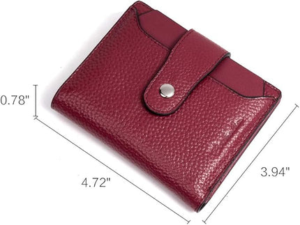 BOSTANTEN Women Leather Wallet RFID Blocking Small Bifold Zipper Pocket Wallet Card Case Purse with ID Window