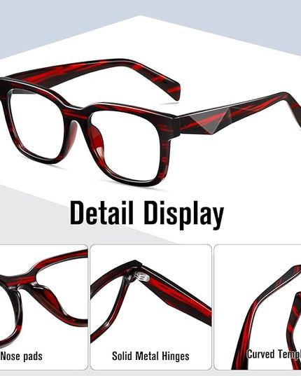 kimorn Blue Light Blocking Glasses,Anti Eyestrain & UV Protection,Square Frame Glasses for Women and Men