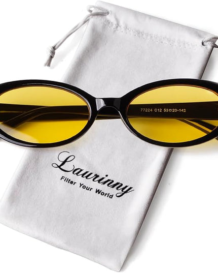 90s Sunglasses for Women Men Retro Small Oval Sunglasses