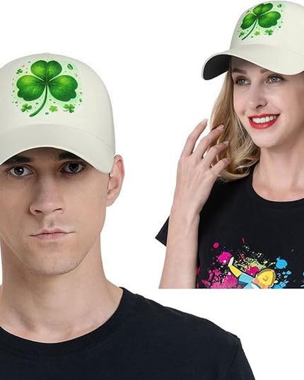 St. Patrick's Day Baseball Cap, Irish Green Clover Trucker Hat for Men Women, Fashion Adjustable Sun Visor Dad Hat