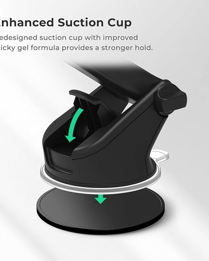 iOttie Easy One Touch Signature Dashboard & Windshield Universal Car Mount Phone Holder Desk Stand with Suction Cup Base and Telescopic Arm for iPhone, Samsung, Google, More Smartphones