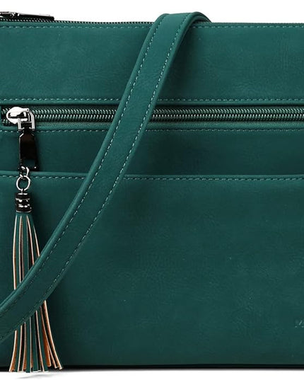 MASINTOR Crossbody Bags for Women, Lightweight Medium Crossbody Purse, Soft Leather Women's Shoulder Handbags with Tassel