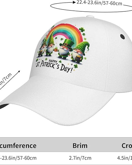 St. Patrick's Day Lucky Shamrock Hat Adjustable Irish Green Clover Baseball Cap Trucker Hat for Men Women