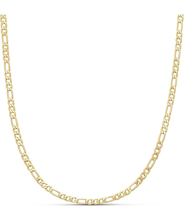 Amazon Essentials 14k Gold or Sterling Silver Plated Figaro Chain Necklace