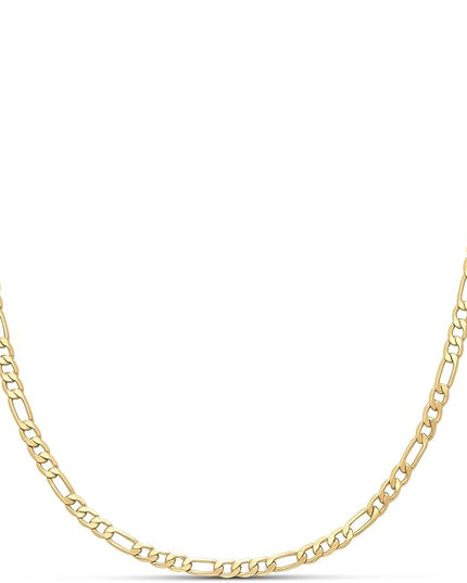 Amazon Essentials 14k Gold or Sterling Silver Plated Figaro Chain Necklace